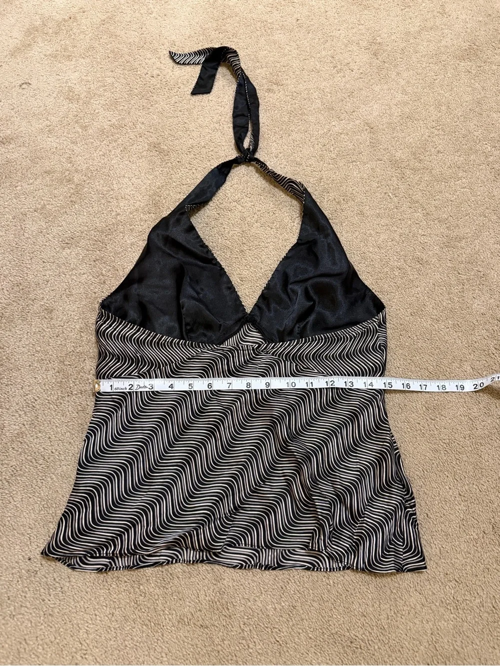 Y2K Laundry By Shelli Segal Black & White Halter Swim Coverup